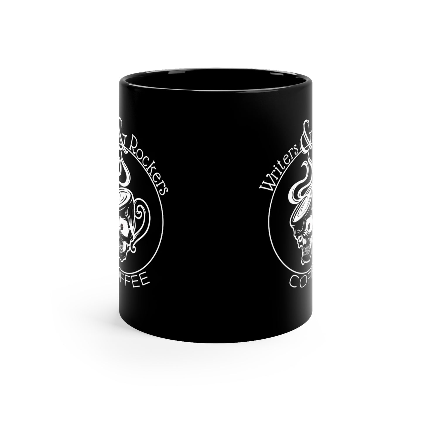 Writers & Rockers 11oz Black Skull Mug