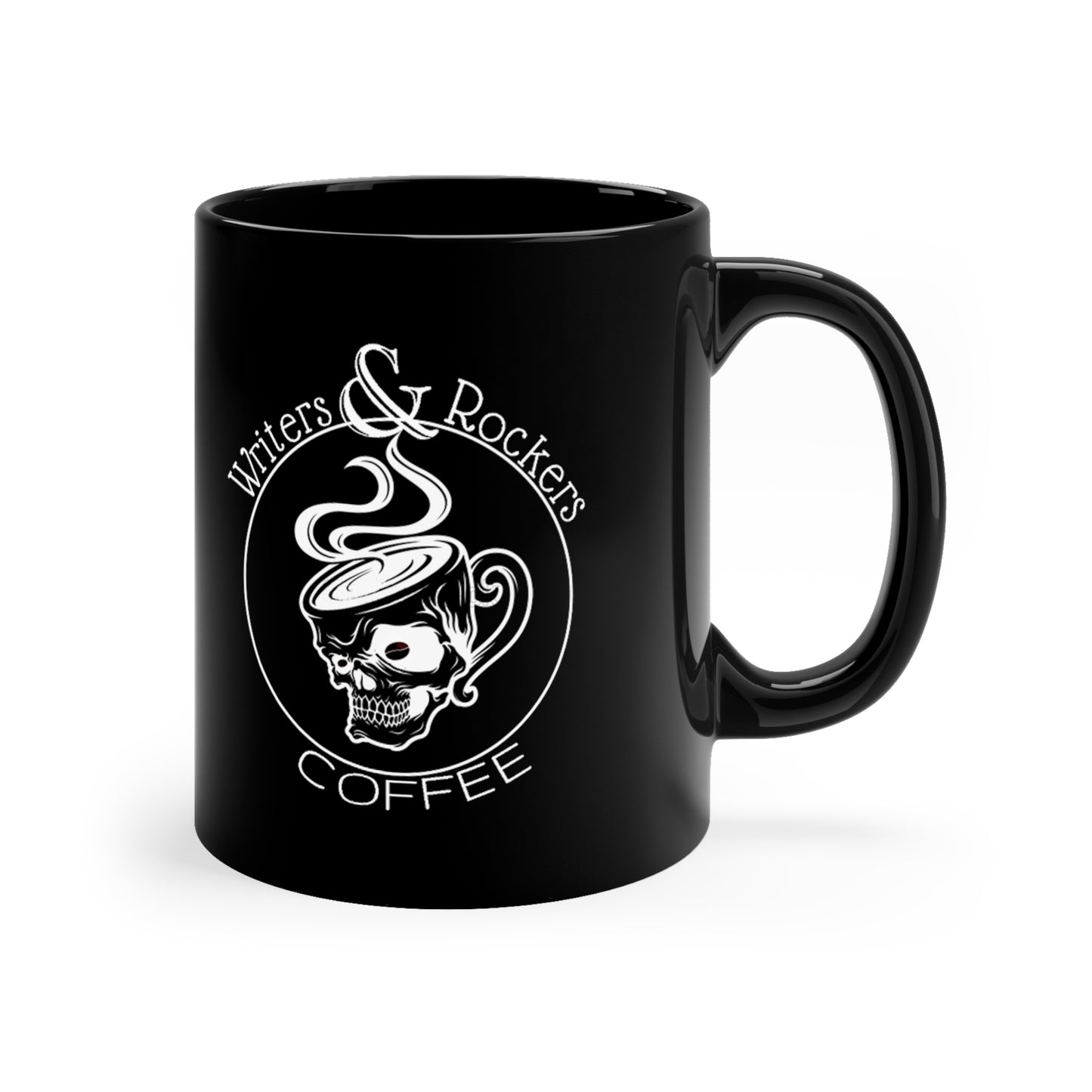 Writers & Rockers 11oz Black Skull Mug