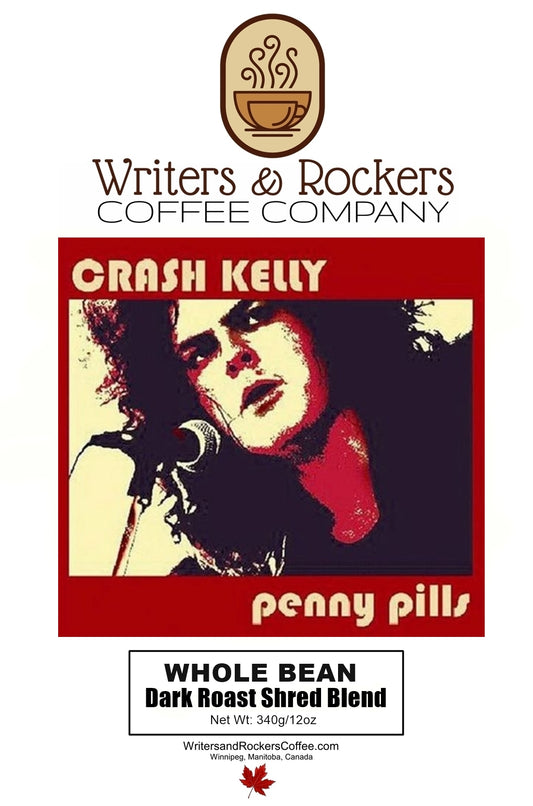 Crash Kelly's Penny Pills Coffee - The Dark Roast "Shred" Blend Brew Loud. Live Bold. Rock Hard