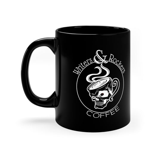 Writers & Rockers 11oz Black Skull Mug