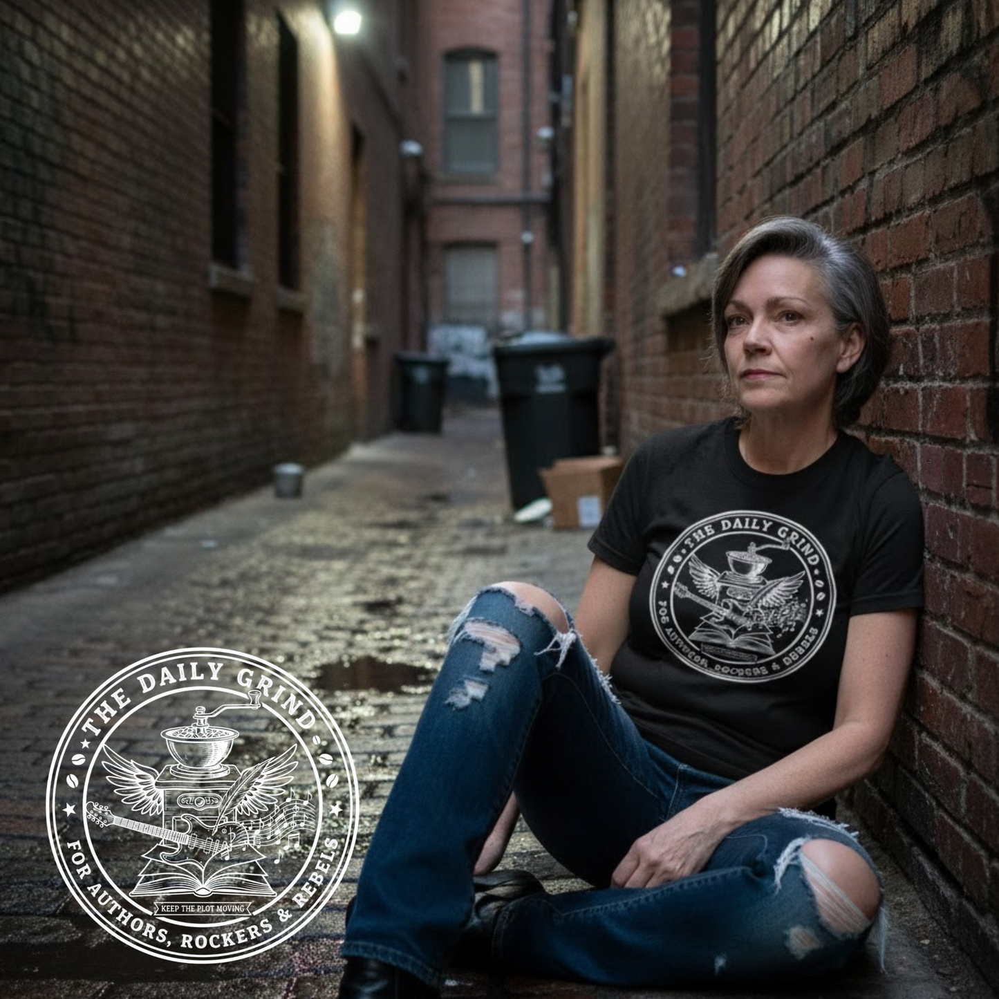 Writers & Rockers Coffee “Daily Grind” T-Shirt